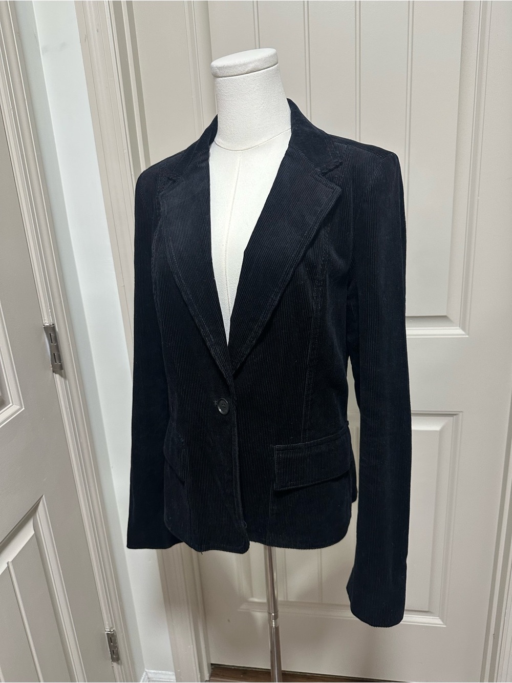 Calvin Klein Black Corduroy Single-Button Blazer